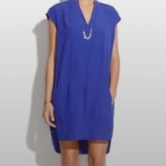 Madewell Cobalt Blue Du Jour Sleeveless Tunic Dress - Size M - Picture 1 of 5